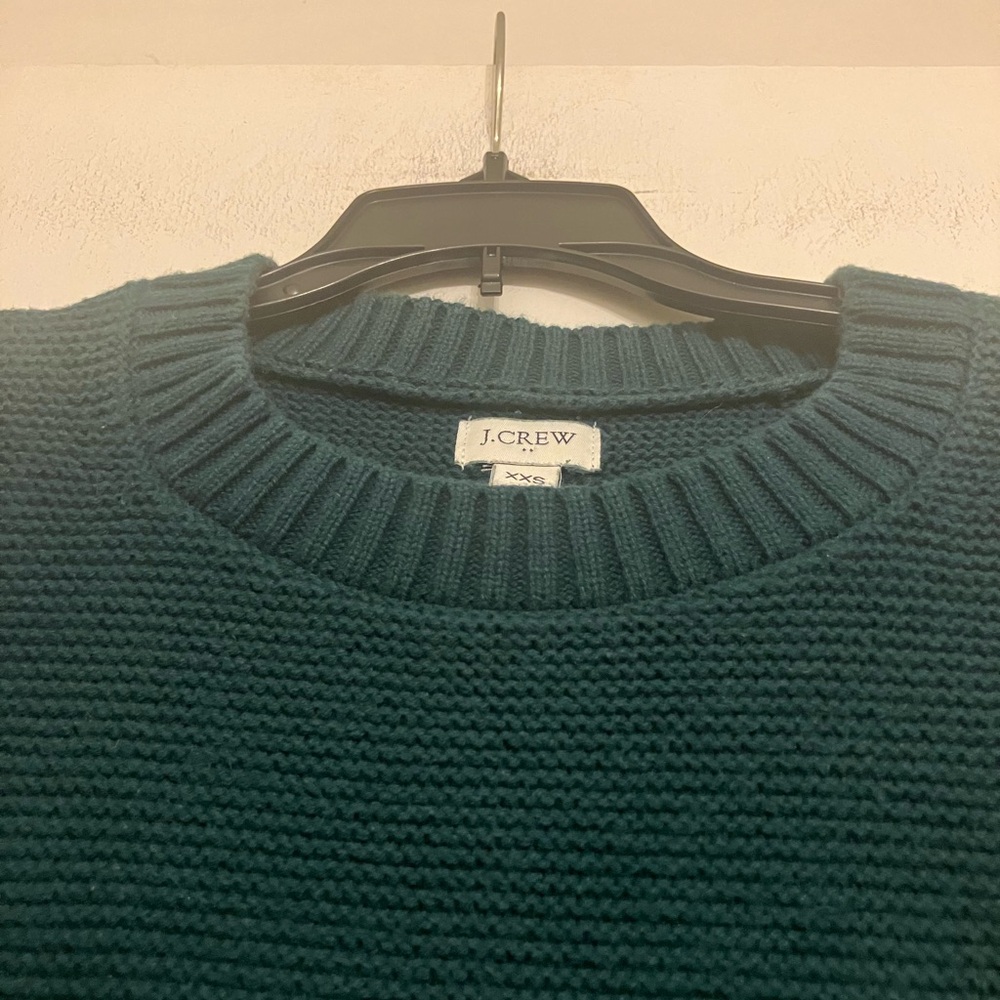 J. Crew Women's long sleeve Deep Teal knit Crew Neck Sweater XXS - Picture 6 of 8